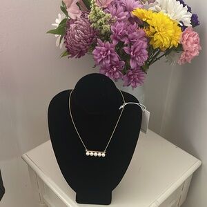 Pearl in Gold Bar Necklace